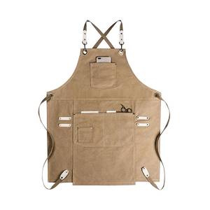 Customized Canvas Barista <b>Apron</b> Unisex Coffee Shop Uniform Adjustable Leather Strap Vest Wholesale Commercial <b>Kitchen</b> - Product Image 6