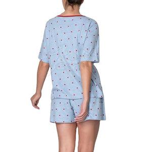 Ensemble de pyjama court moderne respirant avec texture douce et confort élégant pour la maison - Product Image 3