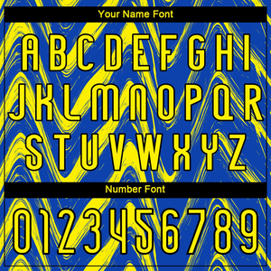 Conjunto de Camiseta y Pantalones Cortos de Fútbol Sublimados Personalizados, Azul y Amarillo, Nombre del Equipo, Número, Absorbe la Humedad, Unisex, Adulto, Corte Regular, Manga Corta - Product Image 6
