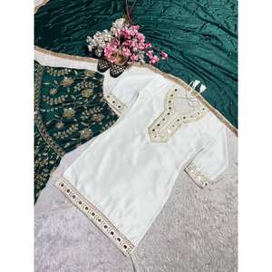 Designer Elegant Sharara Top Jumpsuit With Hand <b>Paper</b> <b>Mirror</b> Work for Special Occasions and Parties - Product Image 2