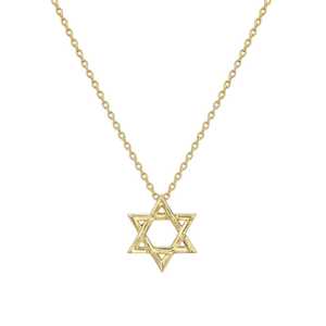 Collar con colgante solitario en forma de estrella, oro macizo de 14K y 18K, 15-16 pulgadas, para uso diario, dijes de amor de lujo, joyería fina - Product Image 3