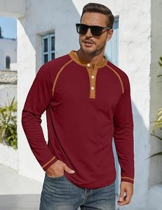 Men's Henley Long Sleeve Shirt Moisture Wicking Quick Dry Breathable 100% Cotton Jersey Fabric Eco-Friendly Casual Summer - Product Image 3