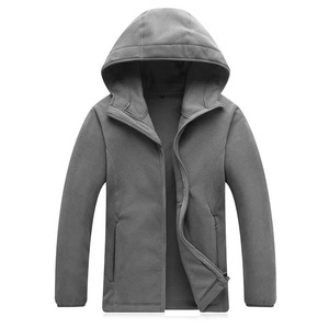 Chaqueta polar con capucha personalizada para hombre, gris, rojo, morado, azul, negro, verde oliva, con cremallera completa, abrigo térmico suave y cálido para exteriores - Product Image 2