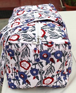 Bolsa de Lona Acolchada de Algodón con Diseño Floral, Segura para Llevar en el Avión, Bolsa de Mano Personalizada, Bolsa Organizadora de Playa - Product Image 2