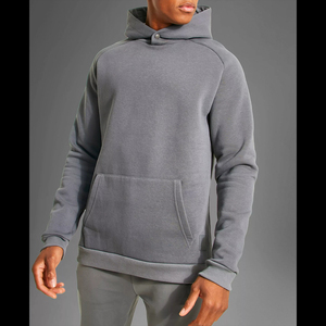 Sweat-shirts à capuche Hip Hop de luxe OEM personnalisés, 100% coton molletonné épais 360g, coupe oversize, épaules tombantes, coupe classique, vierges pour hommes - Product Image 3