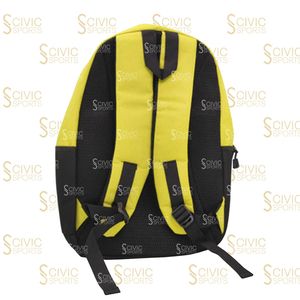 Unisex Yellow <b>Black</b> Panelled <b>Backpack</b> 20-35L Softback Zipper Closure Daily Use Polyester Material for Student Unisex - Product Image 3