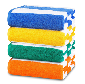 Toallas de Playa de Secado Rápido de Alta Calidad, 100% Algodón, con Logotipo Personalizado Turco, Color Blanco Sólido y Rayas Amarillas - Product Image 1