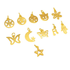 Colgante de Joyería Grabado con Luna Creciente y Estrella en Tono Dorado, Te Amo Hasta la Luna y Regreso de allí, para Hacer Collares y Pulseras - Product Image 3