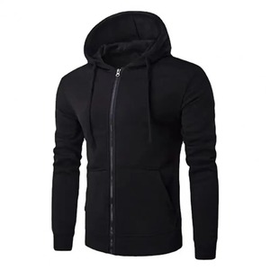 Sweat-shirt à capuche zippé rouge pour homme, coupe ajustée, décontracté, manches longues, couleur unie, tricoté, collection automne 2027 - Product Image 2