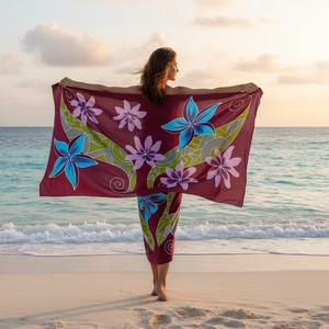 Luxury Tropical Beach <b>Sarong</b> for Women Elegant Long Pareo Wrap Skirt Breathable Rayon Swim Cover Up Stylish Summer Resort Wear - Product Image 1