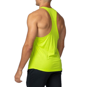 Men's <b>Neon</b> Green Knitted Tank <b>Top</b> O-Neck Solid Color Quick Dry Casual Wear - Product Image 3