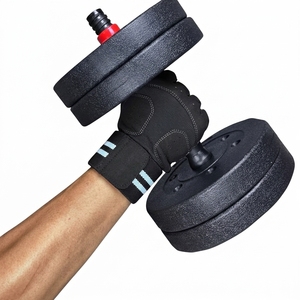 Gants de musculation en cuir à demi-doigts, respirants, antidérapants, compatibles avec les écrans tactiles, avec sangle de poignet réglable pour la salle de sport et le fitness - Product Image 4