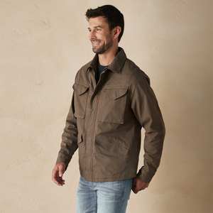Best Selling Men's Winter <b>Canvas</b> <b>Jacket</b> Front Logo Brown Color Long Sleeve Windbreaker for Adult - Product Image 3