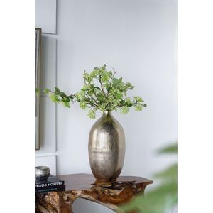 Vase en métal aluminium 8,5x8,5x18,5 avec rayures dorées 8,5x8,5x18,5 Vase en métal à rayures dorées - Product Image 1