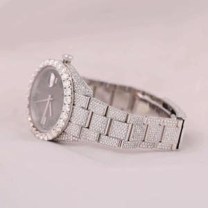 Montre-bracelet pour homme en acier inoxydable avec diamants VVS D Moissanite 41 MM, montre-bracelet de luxe mécanique pour homme et femme HUMERA - Product Image 4