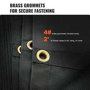 Telo in rete per camion ribaltabile in PVC nero resistente 7 x 22 piedi con occhielli in ottone a doppia tasca da 5,5 pollici e 18 once, accessorio per il controllo del carico - Product Image 5