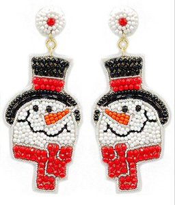 Pendientes Navideños con Cuentas Bordadas, Joyería Festiva, Pendientes Artesanales con Cuentas, Se Acepta Diseño Personalizado con Logotipo - Product Image 1