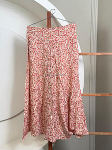 2025 venta al por mayor primavera elegante transpirable Casual Color sólido cintura alta viscosa Midi longitud faldas de las mujeres con descuento Popular - Product Image 2