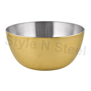 Tazón Odu de Acero Inoxidable Premium al por Mayor, Diseño Clásico con Exterior Acanalado, PVD Dorado para Almacenamiento en el Hogar - Product Image 3