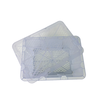 Boîte de rangement rectangulaire transparente rose en PP avec couvercle, recyclable, revêtement UV, épaisseur 2 mm, personnalisable pour usage agricole