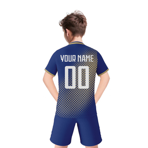 Ensemble de maillots de football américain pour enfants garçons France, personnalisable par sublimation, manches courtes, col en V, respirant, 100% polyester, hiver - Product Image 5