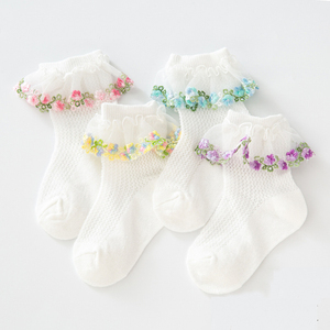 Calcetines de Verano para Niñas, Bonitos y Ligeros, con Borde de Encaje, Transpirables, de Punto Abierto - Product Image 3