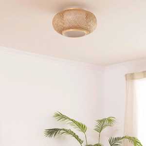 Handmade Bamboo <b>Ceiling</b> Lampshade Rustic Bohemian Flush Mount Light Eco Woven <b>Ceiling</b> Lamp OEM Supplier Vietnam - Product Image 6