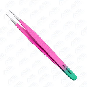 Pince à épiler de précision en acier inoxydable pour techniciennes en extensions de cils, salons professionnels, outils d'application de cils, logo personnalisé, haute qualité - Product Image 3