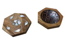 Wooden Hand <b>Mirror</b> Irregular Decorative Vanity <b>Mirror</b> Carved Handle Decor Piece for Gift and Home Use - Product Image 2