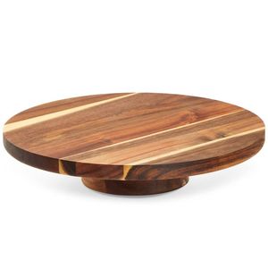 Support à gâteau en bois fini lisse, plateau de service rond haut de gamme pour gâteaux et chocolats, idéal pour boulangerie, hôtel, décoration d'événements - Product Image 3
