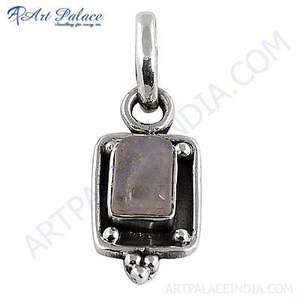 Colgante de plata de moda de diseñador con accesorio elegante de cuarzo rosa - Product Image 1