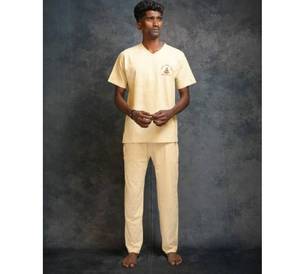 <b>Men's</b> Solid Color Loungewear Set Comfortable <b>V</b>-<b>Neck</b> <b>T</b>-<b>Shirt</b> with Relaxed Fit Pants Custom Logo <b>Men's</b> Home Wear Set Breathable - Product Image 1