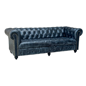 Sofá de 3 plazas de cuero genuino, estilo europeo americano holandés de lujo, sofá premium para sala de estar, muebles clásicos modernos, mayorista. - Product Image 3