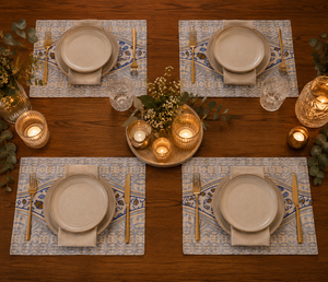 Set de table décoratif en polyester |   Set de table haut de gamme pour hôtels et restaurants. Tapis de table lavable au design élégant - Product Image 5