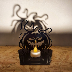 Halloween Metal Silhouette <b>Light</b> Block – Spooky Jack-O'-<b>Lantern</b> Table Accent perfect blend of eerie charm and modern style - Product Image 6