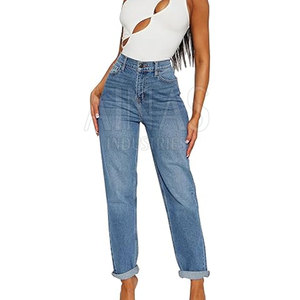 Jeans Modernos para Mamá, 100% Algodón, Cintura Alta, Diseño a la Altura del Tobillo, Estilo Casual, Moda Urbana, Looks de Fin de Semana - Product Image 2