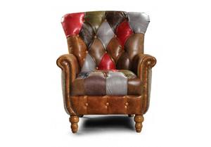 Sofá Individual Acolchado de Cuero Genuino con Diseño Vintage, Sillón Moderno con Brazos Rectos, Sofá Cama Inflable Ajustable para Sala de Estar - Product Image 2