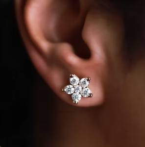 Pendientes de oro macizo de 14K y 18K con diamantes redondos certificados por IGI y diseño de estrella y flor para mujer, pendientes de moissanita con forma de flor, regalo para ella. - Product Image 6