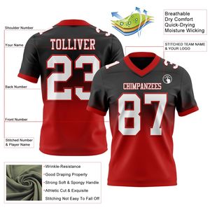 Camiseta de Fútbol Americano de Malla de Poliéster con Estampado Completo, Proveedor OEM de Logotipos Personalizados, Uniforme Deportivo Transpirable y Duradero - Product Image 4
