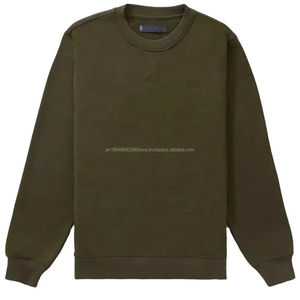 Sweat-shirts et sweats à capuche en polaire brodés imperméables d'hiver pour hommes 100% coton tissu épais coupe régulière pull à col rond personnalisé - Product Image 4