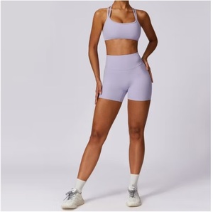 Leggings de yoga para niñas al por mayor, de cintura alta, para fitness, con diseño cruzado en V, tie-dye, deportivos, levanta glúteos, transpirables y de compresión. - Product Image 2