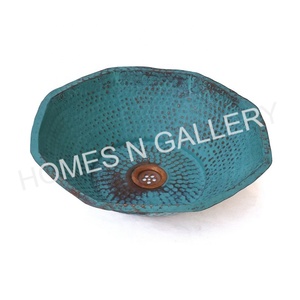 อ่างล้างหน้าสแตนเลสทรงกลมสีเขียวทองแดงสำหรับโรงแรมและร้านอาหาร - Product Image 5