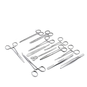 Juego de Instrumentos Quirúrgicos Básicos para Cirugía Menor, 13 Piezas, Acero Inoxidable Manual, Veterinario, Clase I, Caja de Esterilización con Certificación CE - Product Image 4