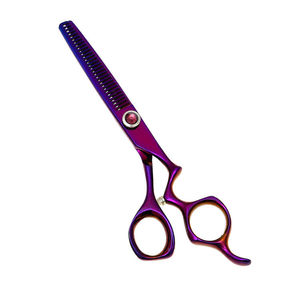 Ciseaux de coiffure ergonomiques professionnels pour droitiers, lames en acier inoxydable VG10, manche moyen, légers, 32 dents - Product Image 4