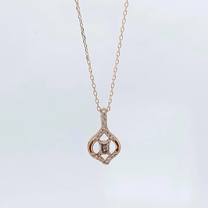 Rose Gold Plated Geometric <b>Pendant</b> Necklace With <b>Emerald</b> Cut Cubic Zirconia Pave Setting Box Chain Women's Classic Jewelry - Product Image 1