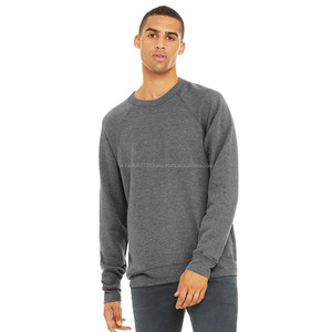 100% coton toile 3901 unisexe nouvel équipage pull en gros éponge polaire pull gris chiné sweat - Product Image 1