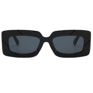 Eyewear Fashion 2025 Cheap Plastic Rectangle Retro Thick <b>Frame</b> Women Sunglasses - Product Image 3