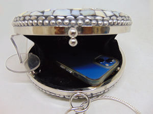 Pochette élégante vintage pour femme, style boîte, indienne, avec fermeture magnétique, légère, pour cosmétiques et téléphone portable, sac à main de mariage et de fête, motif mosaïque - Product Image 6