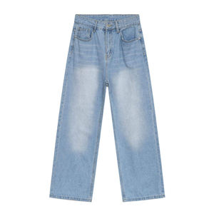 Pantalon en jean pour homme, coupe droite, délavé, personnalisé, style streetwear, effet soleil éclairé - Product Image 5