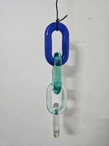 Escultura Decorativa de Cadena de Resina, Azul Verde Transparente, Adorno Artístico para el Hogar, Decoración Minimalista para Colgar en la Pared - Product Image 1